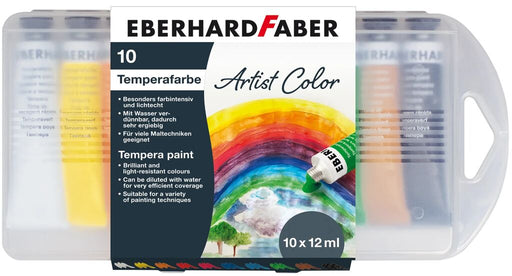 Tempera 10 Culori 12 ml în Cutie de Plastic Eberhard Faber