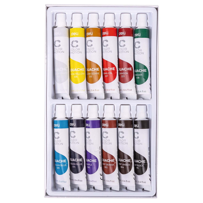 Tempera 12 Culori 12 ml Deli