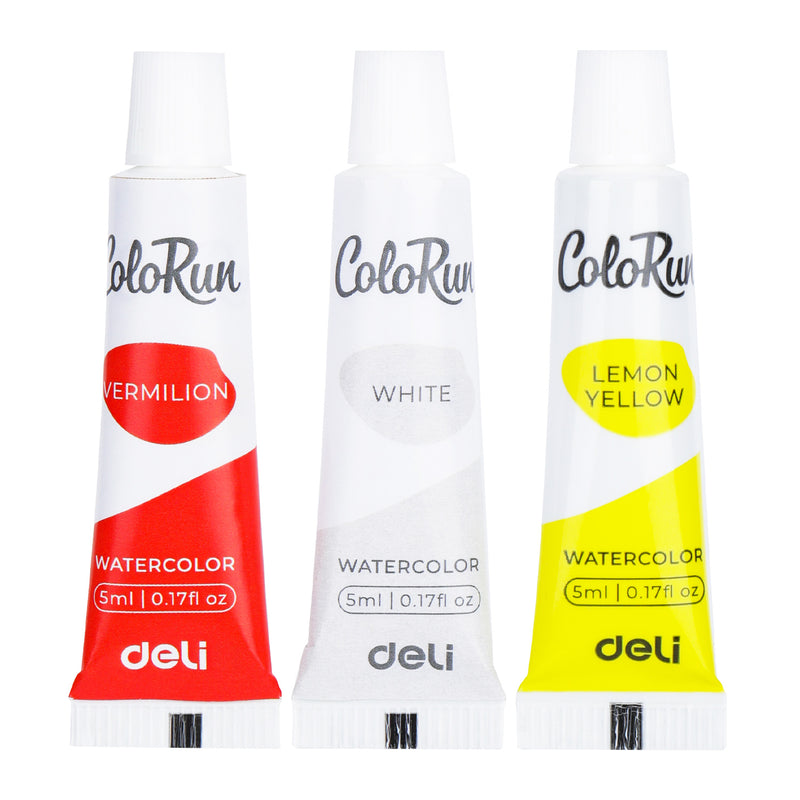 Tempera 12 Culori 5 ml cu Pensulă Deli