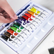 Tempera 12 Culori 5 ml cu Pensulă Deli