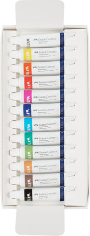 Tempera Acuarele 12 Culori 9 ml cu Paletă Faber-Castell