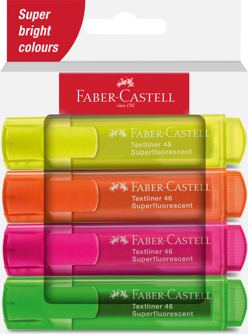 Textmarker Superfluorescent 1546 4 Culori Faber-Castell