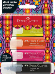 Textmarker Superfluorescent Ediție Specială Glassy 4 Culori Faber-Castell