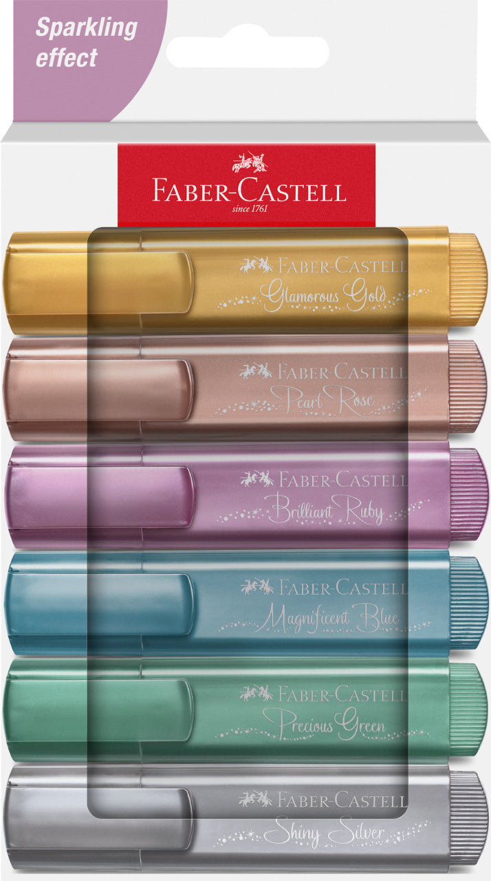 Textmarker Metalizat 1546 6 Culori Faber-Castell