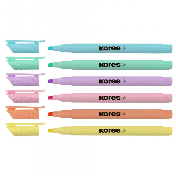 Textmarkere Slim Cutie Pastel 6 buc Kores