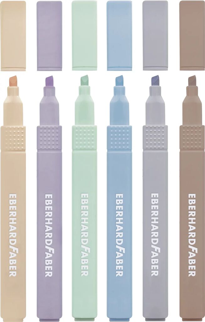 Set Textmarkere Slim Pătrat Nuanțe Naturale 6 buc Eberhard Faber