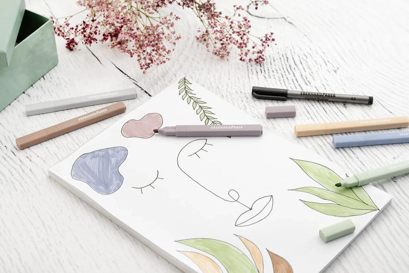 Set Textmarkere Slim Pătrat Nuanțe Naturale 6 buc Eberhard Faber
