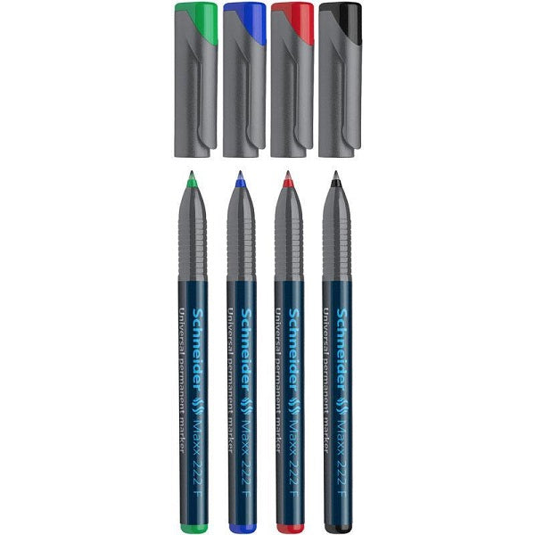 Set Markere Universale Permanente Maxx 222 F Vârf 0,7 mm 4 Culori Schneider
