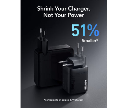Încărcător Rețea Prime GaN 67W 2x USB-C 1x USB-A Negru - Anker