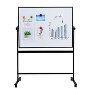 Whiteboard Magnetic Mobil 90 x 120 cm cu Ramă din Aluminiu Deli