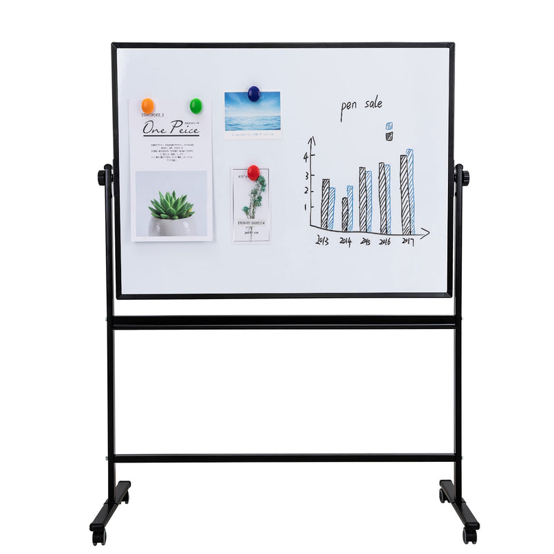 Whiteboard Magnetic Mobil 90 x 120 cm cu Ramă din Aluminiu Deli