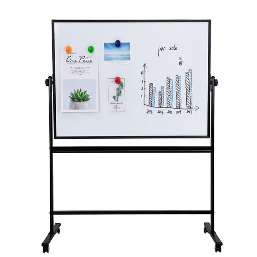 Whiteboard Magnetic Mobil 90 x 120 cm cu Ramă din Aluminiu Deli