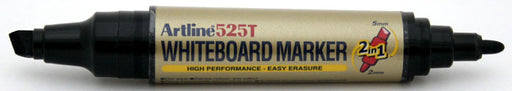 Marker pentru Tablă 525T cu Două Capete Vârf Rotund 2 mm / Teșit 5 mm Artline Negru