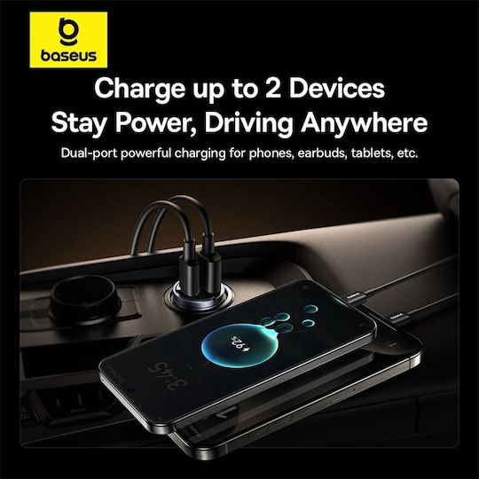 Încărcător Auto Tiny Star 30W USB-C USB Negru - Baseus