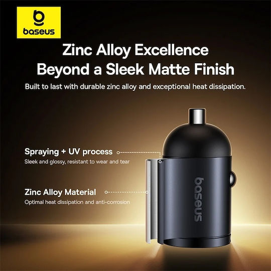 Încărcător Auto Tiny Star 30W USB-C USB Negru - Baseus
