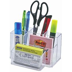 suport-plastic-pentru-accesorii-de-birou-6-compartimente-kejea-transparent